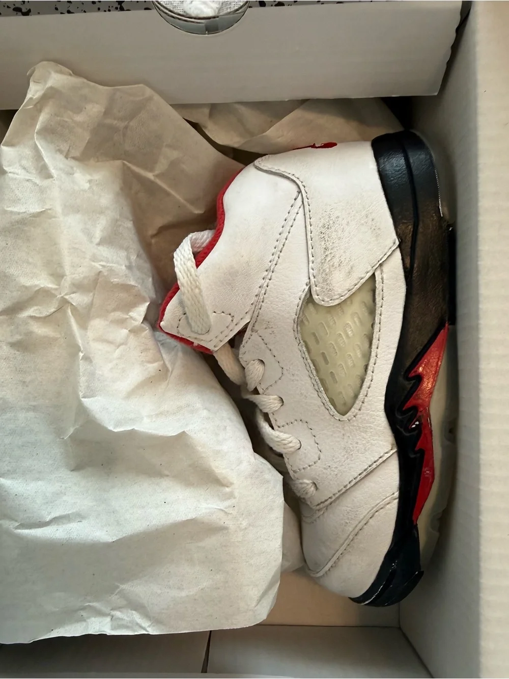 Jordan True White/Fire Red-Black Kids Sock Pack